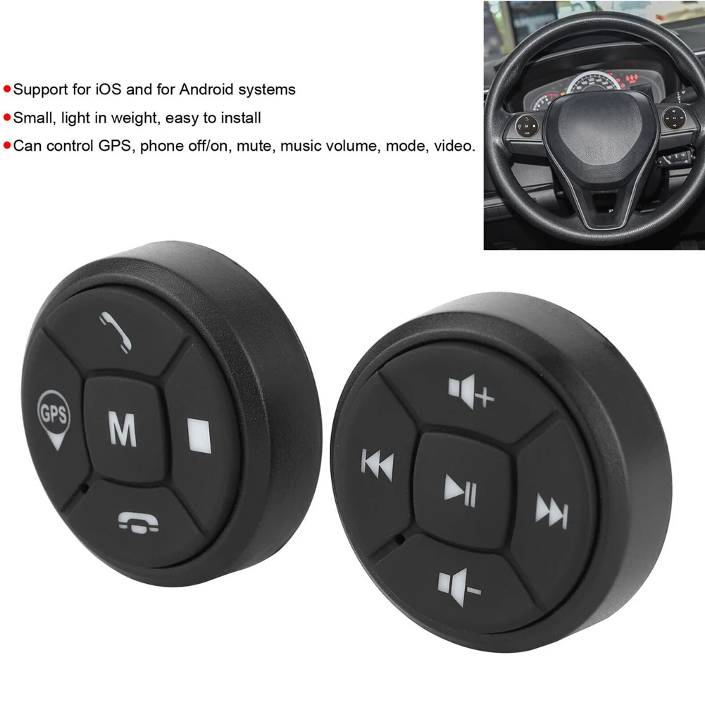Wireless Car Steering Wheel Controller with Blue Backlight Car DVD Navigation Control Button 150mAh for Android DVD Player
