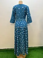 MAMADA L7628 New Fashion Style Print Long Dress African Women Clothing Dashiki Abaya Length 150CM Size L - XXXXL Included Belt 3