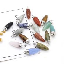

10PCSNatural Stone Rose Quartz Agate Amazonite Long Bar Pendant For Jewelry MakingDIY Necklace Earring Accessory Gem Charm Gift