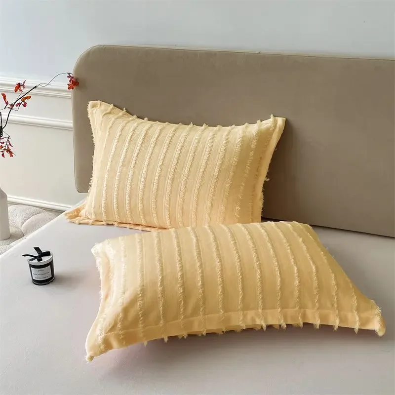 

Solid Color Pillows Cover Milk Coral Velvet Pillowcase Thickened Tassel Pillowcases Single Pillow Core Inner Liner Cover