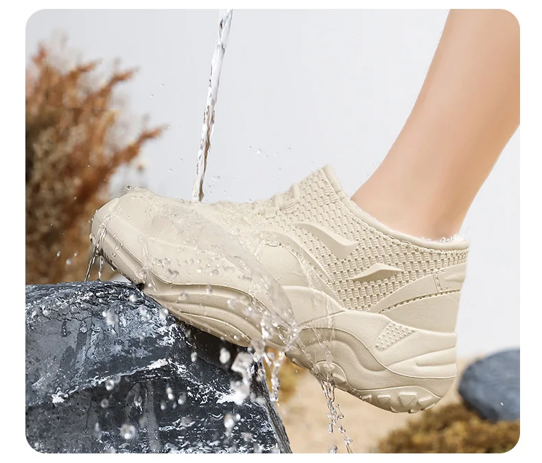 Herrenschuhe Winter Plüsch Warm halten Wasserdichte Schuhe EVA Licht Dicke Sohle Runde Zehen Slip On Knöchel Walking Sneakers Schuhe Schwarz – Detail 4