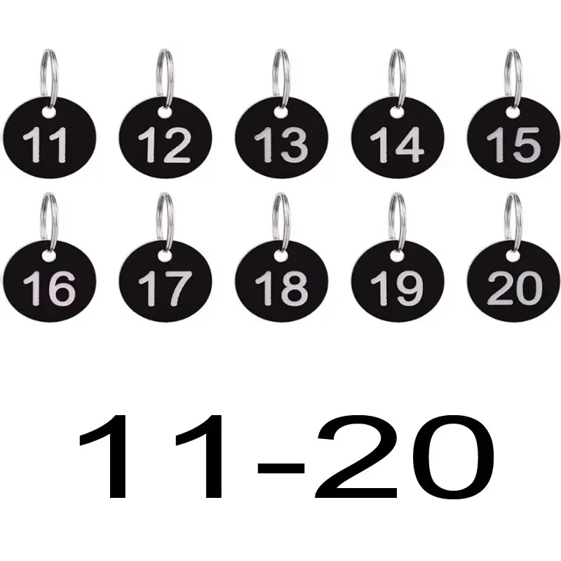 Aluminum Number Plate Key Tag with Hand Circle Design