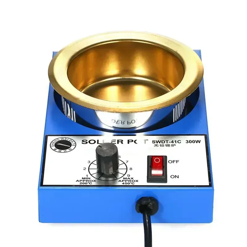 100/150/250/300W Solder Pot Tin Melting Furnace Thermoregulation Soldering Desoldering Bath 200~450 Centigrade+Universal Adapter
