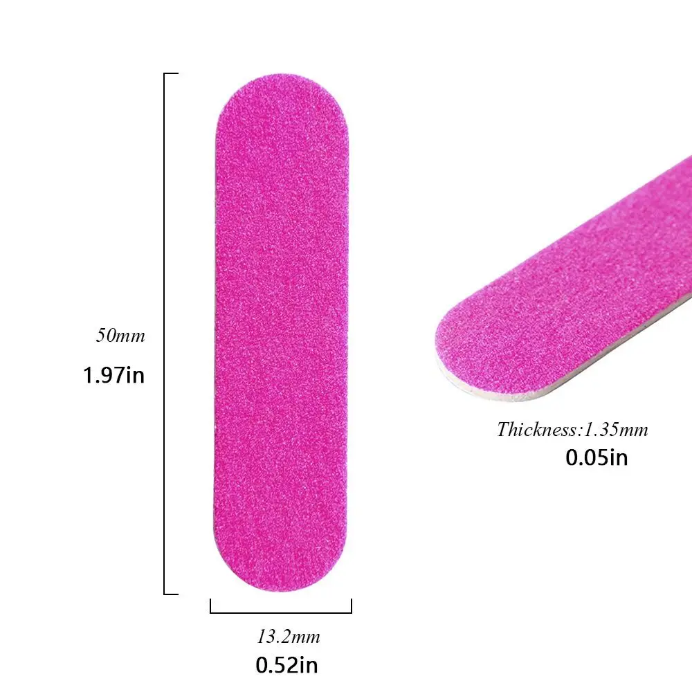100 pcs Blue Wood Chip Nail File Single-use Rose Red Sandpaper Nail File Rough Surface Smoothing Disposable Nail Files