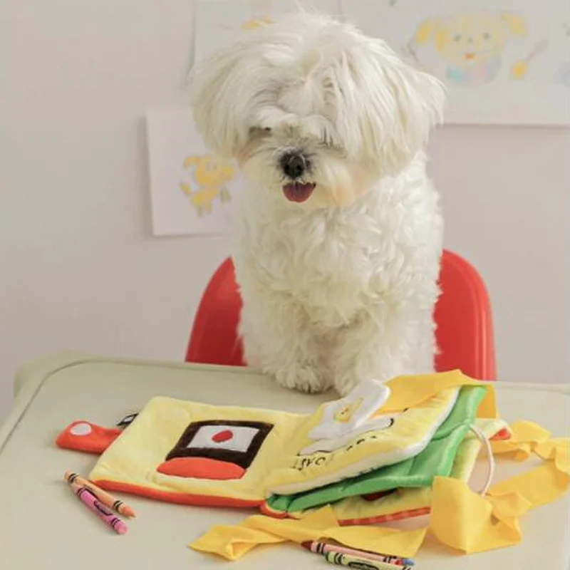 

Ins Dog Toy Snuffle Mat Book Nose Smell Training Sniffing Pad Dog Puzzle Slow Feeding Bowl Food Dispenser Chew Toys Squeaky
