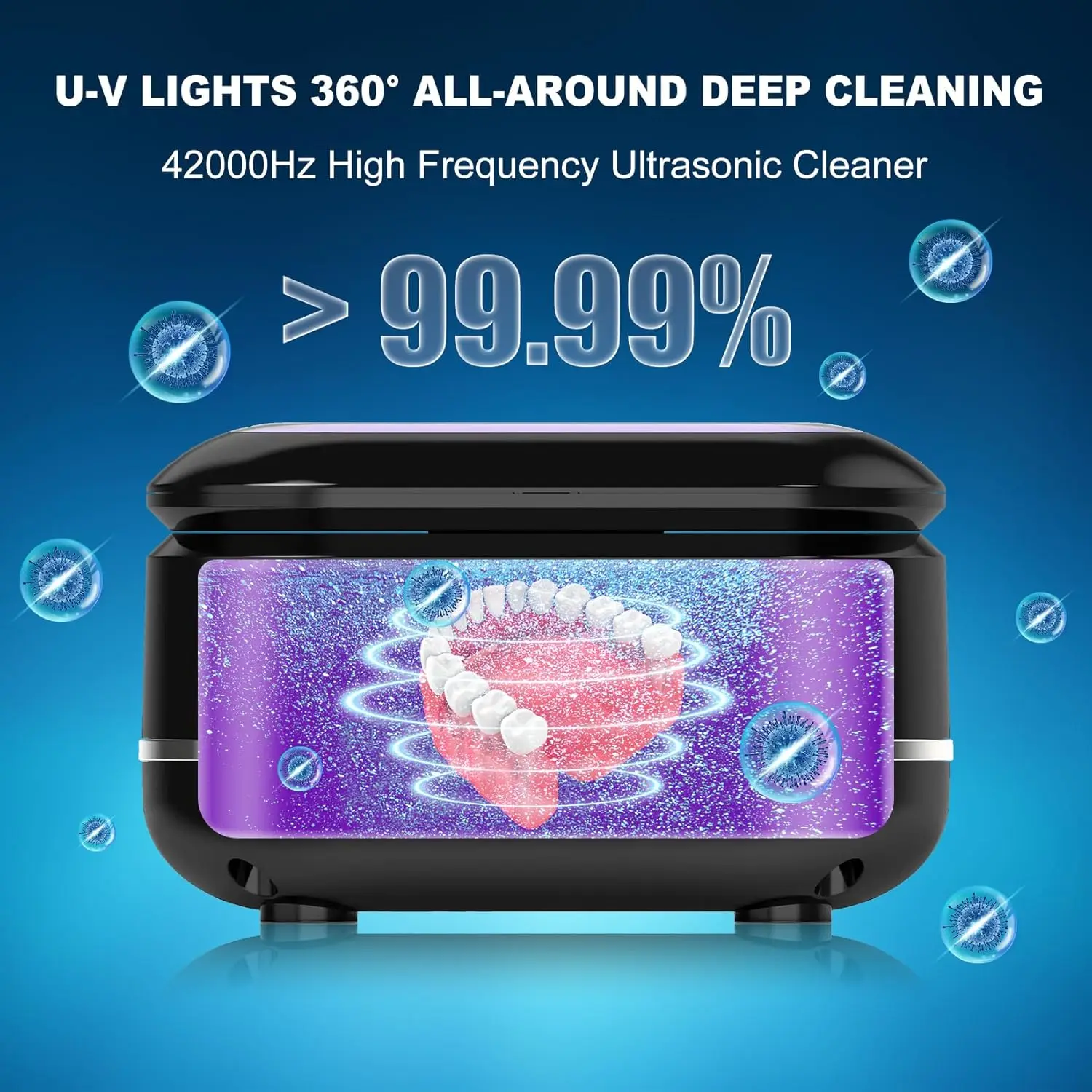2026 New Mini Portable Ultrasonic Tooth Tray Cleaner Ultraviolet Invisalign Dentures Cleaner ... 2