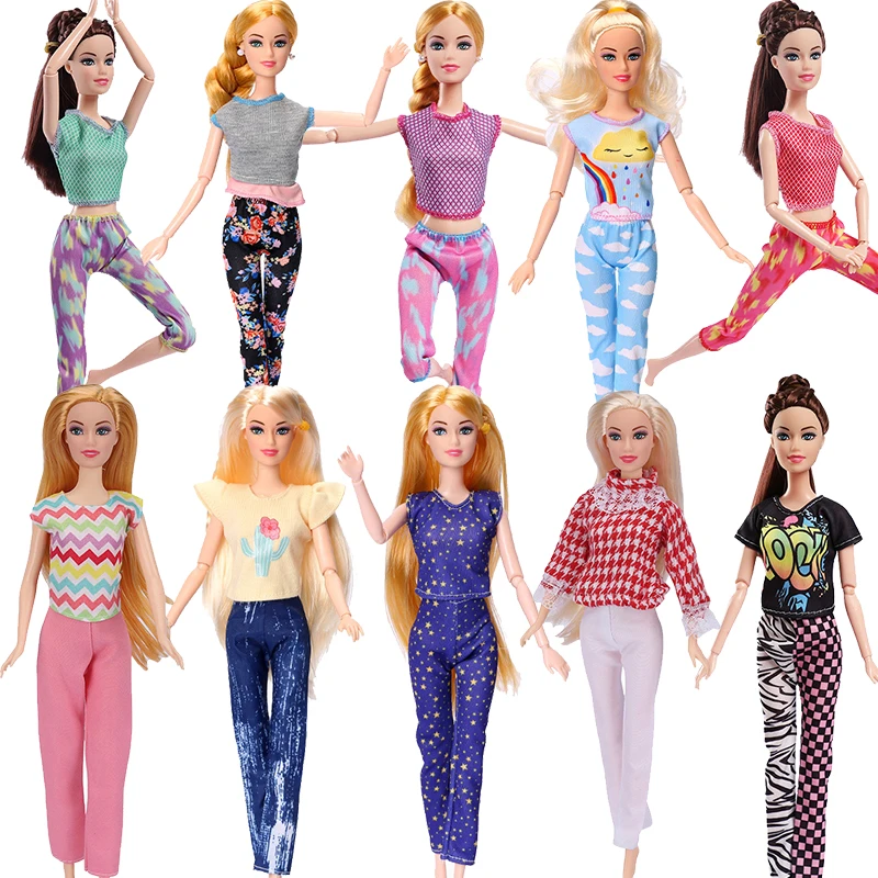 

1/6 Sports Yoga Style for 30cm Barbie Doll Clothes Leisure Shirt Pant Vest Shorts Toys for Girls Accessories Bjd Sportswear Suit