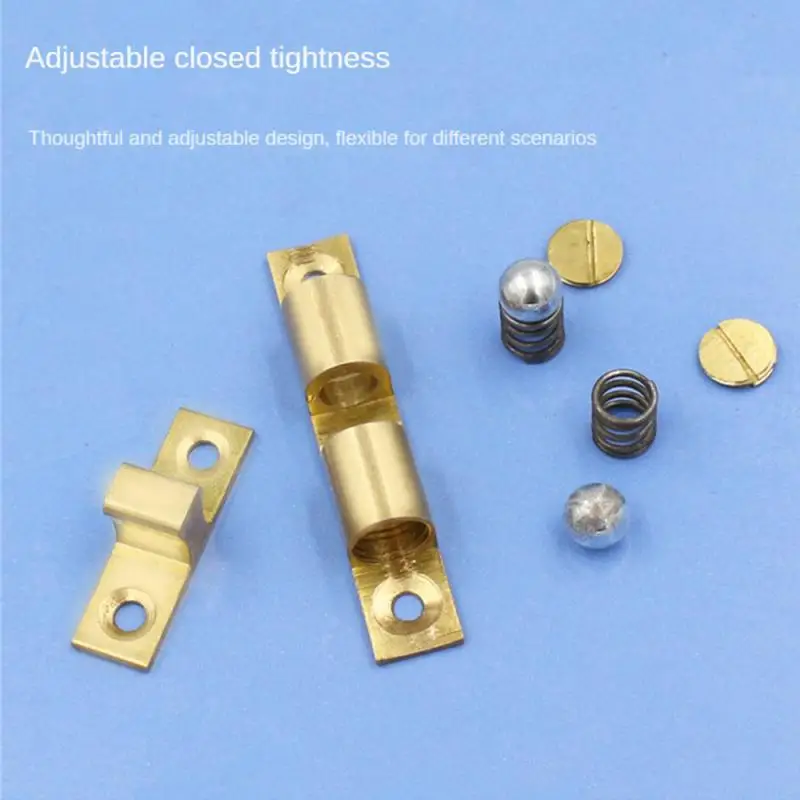 Furniture Door Latch Solid Brass Spring Ball Catch with Free Screws Cabinet Concealed Buckle Magnetic Lock Furniture Fittings