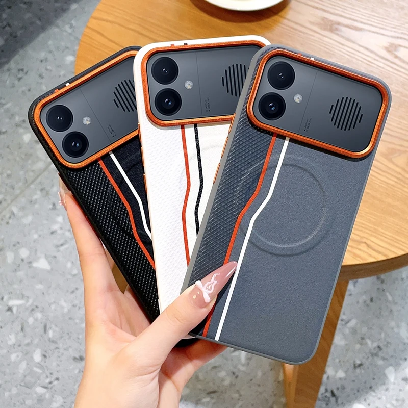 Magnetic PU Leather Ultra-Thin Protective Case with Colored Splicing Design
