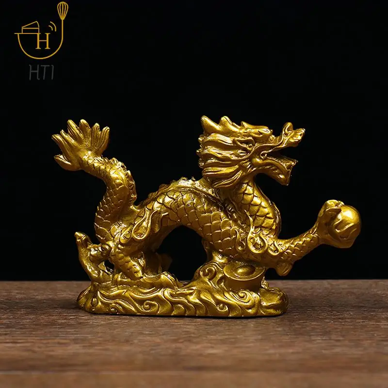 

Good Lucky Dragon Chinese Twelve Zodiac Statue Gold Dragon Statue Animals Sculpture Figurines Desktop Decoration