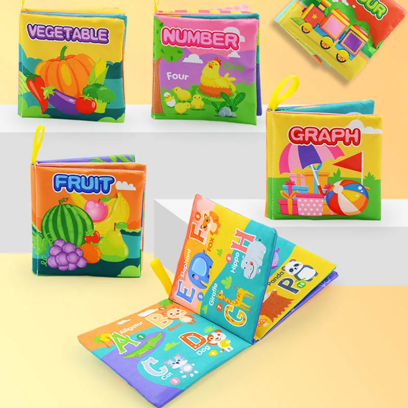 

Montessori Cloth Book Cartoon Story Early Education Learning for Baby Toddler Parent-child Interactive Knowledge Developing Toys