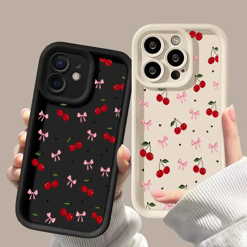 Red Strawberry Cherry Fruit Bow Phone Case