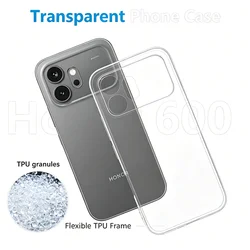 Ultra Thin Transparent Shockproof Silicone Case - Clear TPU Soft Shell Back Cover - Honor 50