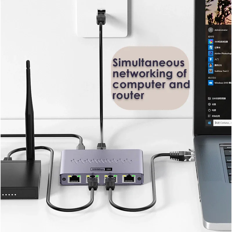High-Speed Gigabit Ethernet Splitter - 1000Mbps RJ45 LAN Network Extender