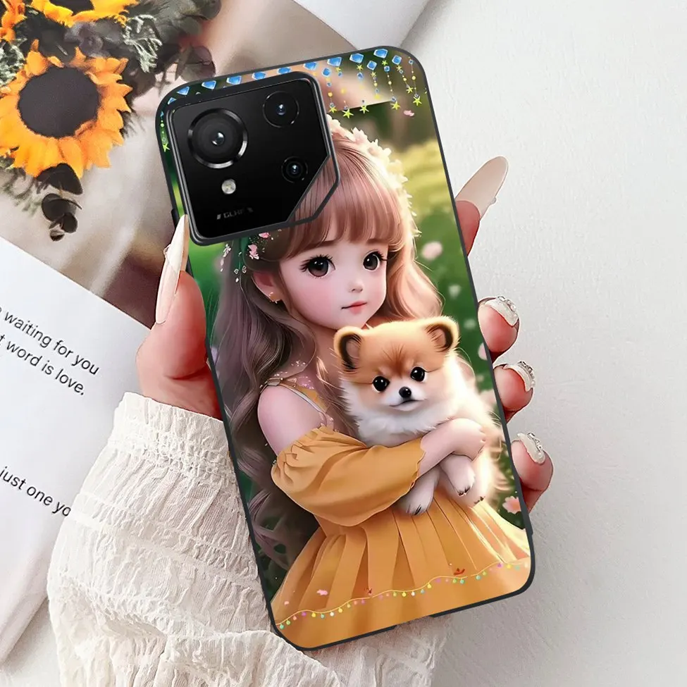 Luxury Cute Cat Silicone Shockproof Bumper Back Cover - Stylish Painted Design