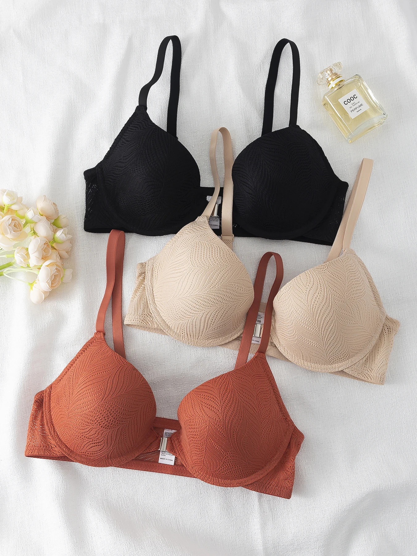 3 قطع حمالة صدر رياضية للسيدات ملابس داخلية بلون س...