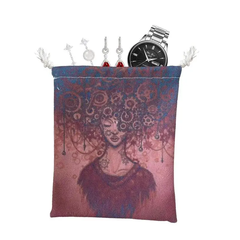 

Tarot Card Pouch Flower Queen Pattern Tarot Cards Fabric Bag Jewelry Pouch Oracle Card Bag Dice Bag Tarot Card Holder