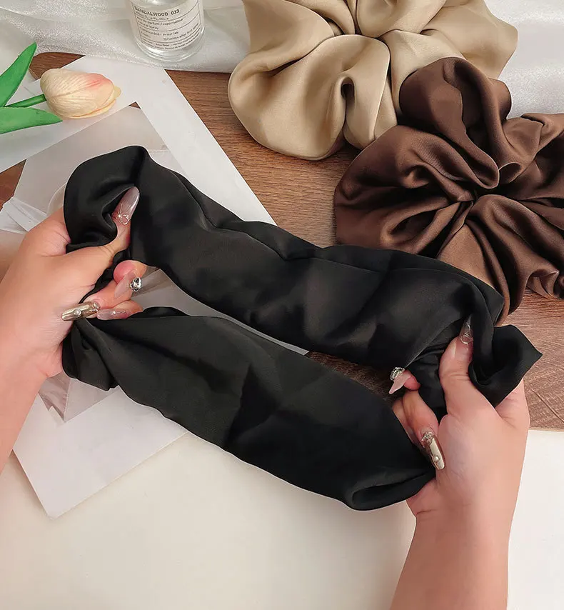 Koreanische Elegante Schwarze Haargummis Frauen Mädchen Elastische Haar Gummibänder Zubehör Krawatte Haar Ring Seil Kopfschmuck Kopfbedeckung Ornament – Detail 3