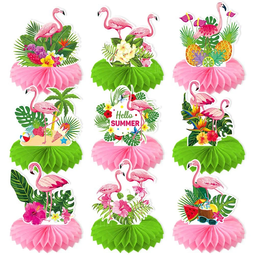 9 Pz Hawaiian Flamingo Centrotavola Flamingo Matrimonio Festa Di Compleanno Tropical Aloha Luau Summer Jungle Flamingo Party Supplies