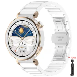 Elegant 18mm Ceramic Smartwatch Strap - Stylish Bracelet Accessory - 18mm (White - Tool)