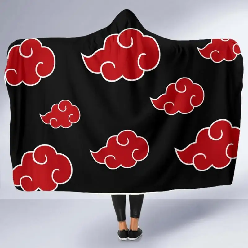 Capa Manto Kigurumi Unissex Infantil Akatsuki Nuvens Vermelha