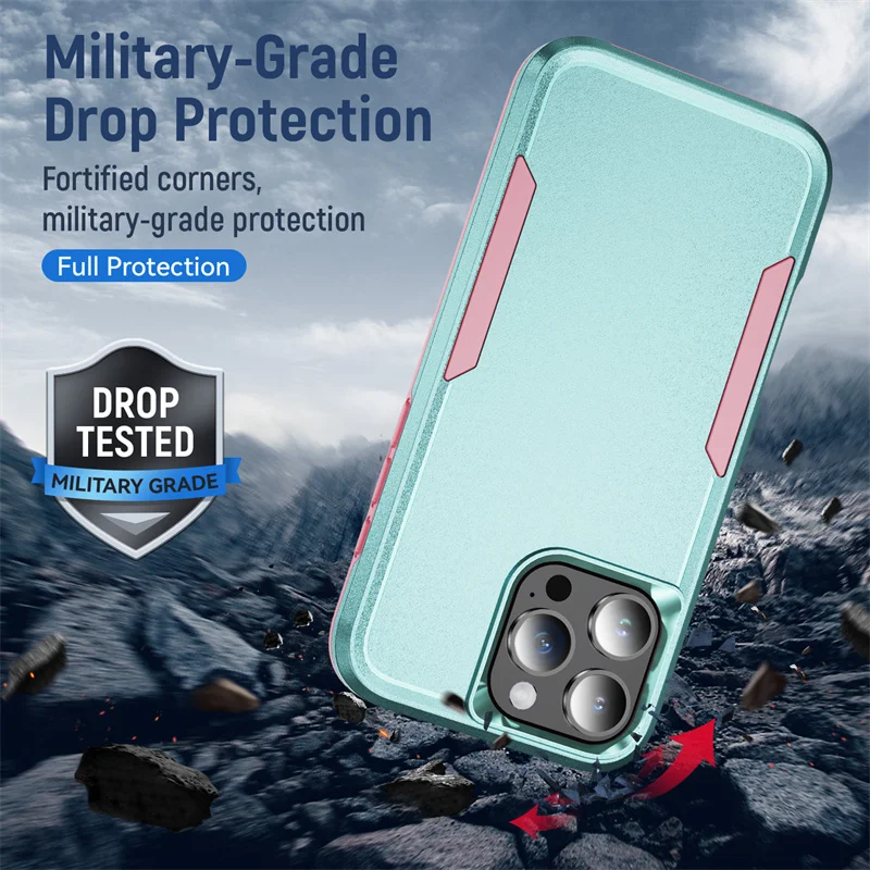 Durable Armor Shockproof Protective Phone Case – Heavy Duty Hard PC + TPU Back Cover