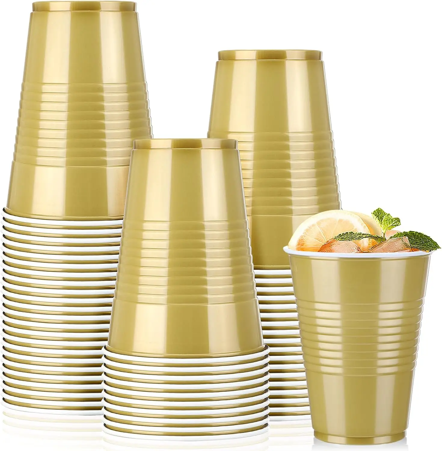 100PCS 16OZ Disposable Plastic Cups for Beer Pong