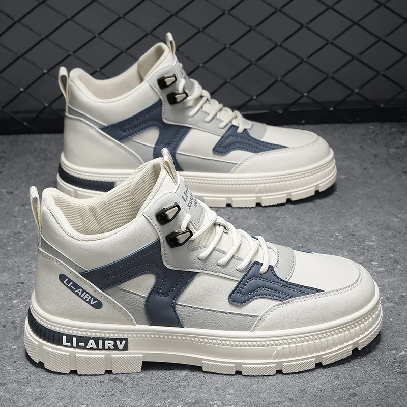 

2022 New High-top Platform Men's Shoes Casual Outdoor Sports Heightened Single Shoes Fashion Lace-up Board Shoes