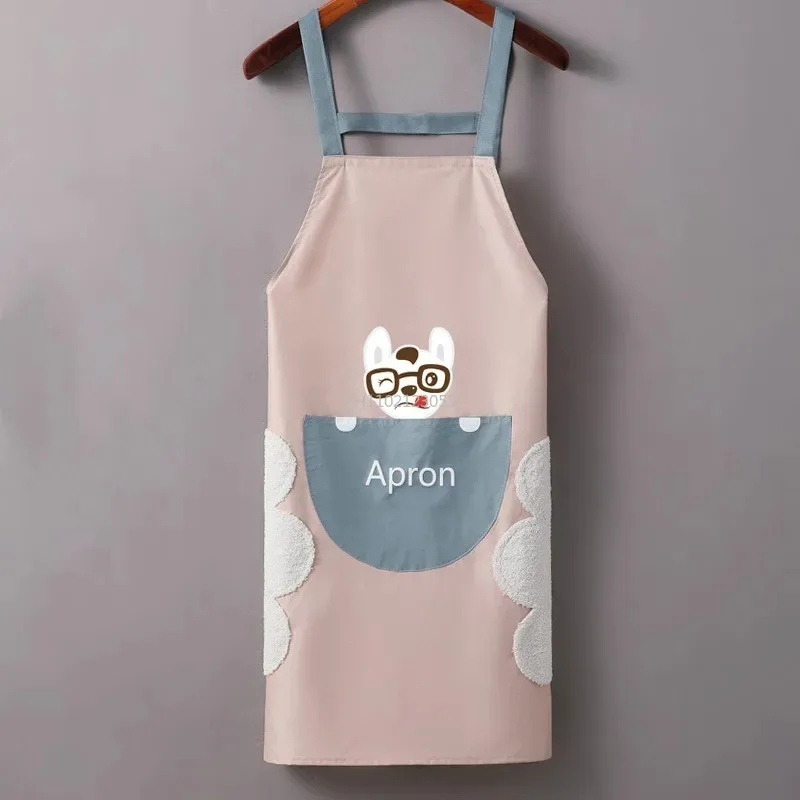 Sleeveless Aprons Household Cooking Tools Kitchen Cooking Accessories Oil-proof Waterproof Cartoon Apron Apron Waist Wipe Hand