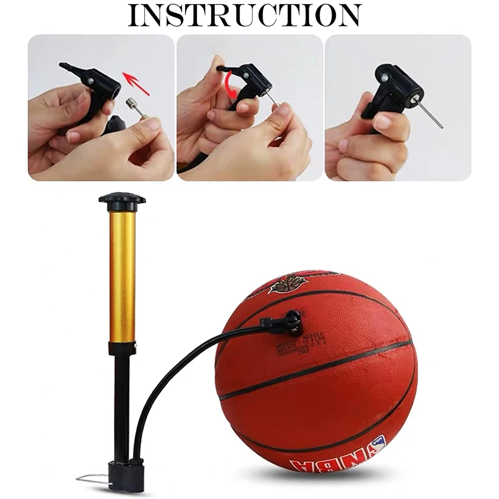 Pompe à ballon manuelle, prise confortable, économie de main-d 'œuvre,  tuyau d'extension de buse, gonflage, portable, basket-ball, football, Ha, 1  jeu - AliExpress