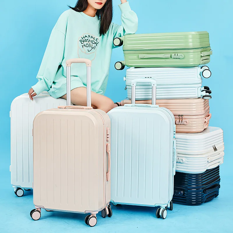 Candy colored luggage universal wheel light pink boarding box pull rod password suitcase Internet celebrity model