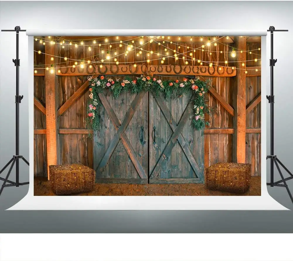 

CTOTSYC Rustic Barn Backdrop for Photography Wooden Barn Door Background 5x3ft Photo Studio Photography Props