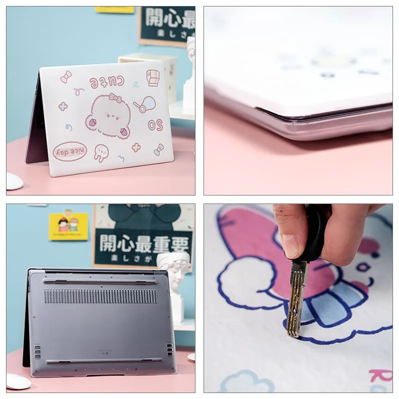Diy dos Desenhos Animados do Portátil Manga Macbook Case m1 A2337 A2338 Casca Dura Case Bonito Teclado de Silicone Capa para Macbook Pro13 16 A2141 - Imagem 3
