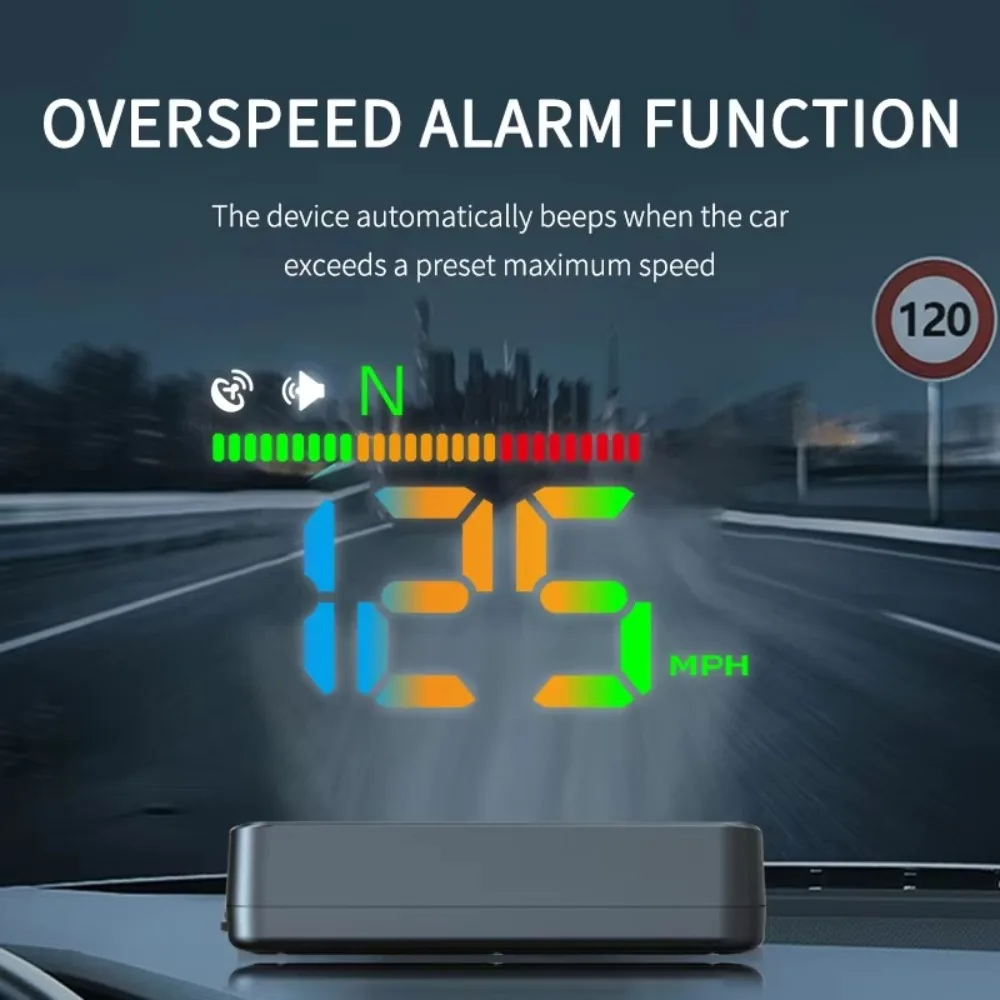 2025 Il più recente tachimetro H4 Auto GPS HUD HUD universale Head-Up-Display Gauge Elettronica per auto - immagine 2