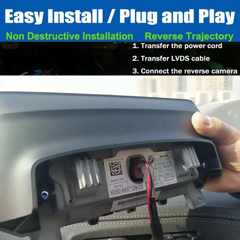 BMW 5 시리즈 F07 F10 F11 F07 F18 2009 2018 용 역방향 카메라 키트 특수 원래 화면 플러그 앤 플레이 전면 후면보기 카메라