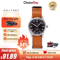 Baltany Dirty Dozen Collection Vintage Quartz 36mm Min Wristwatch Small Seconds VD78 Move Luminous 100M Waterproof Watch For Men