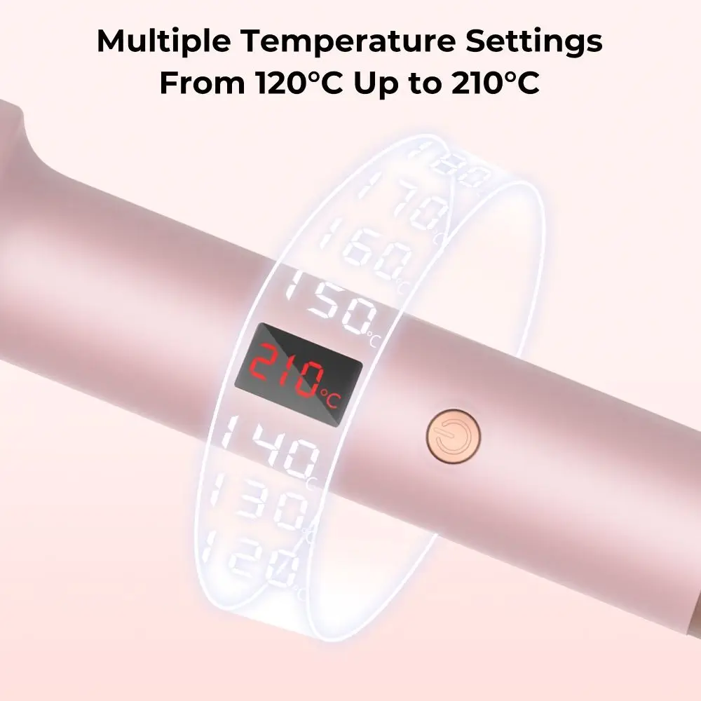 3 IN 1 Thermal Brush LCD Display Ceramic 1.5 Inch Curling Iron Brush 5 Temperature Settings Tourmaline Ionic Curling Comb