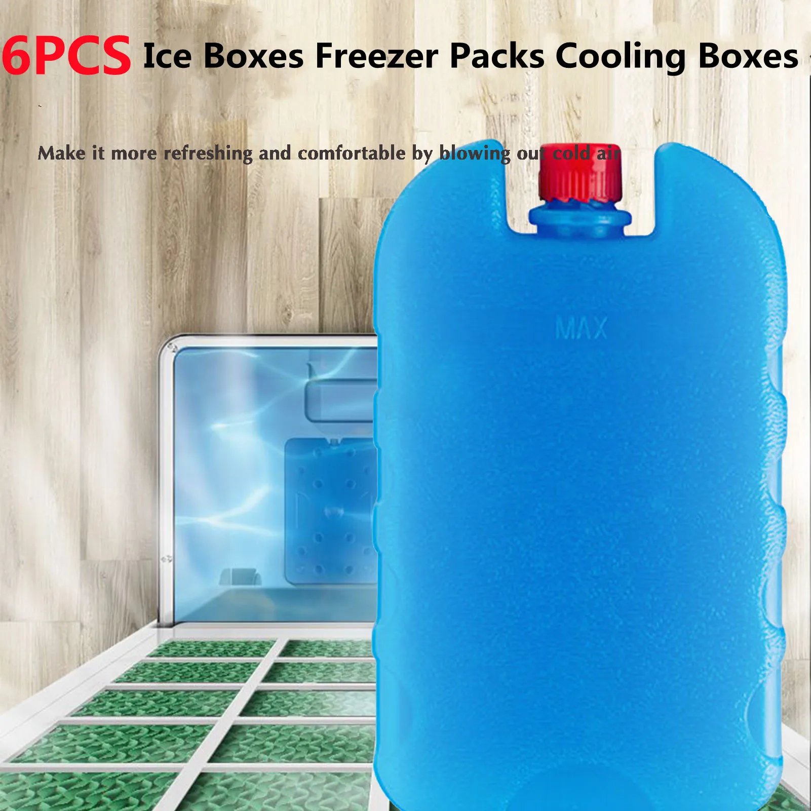 6Pcs Ice Boxes Freezer Packs Cooling Boxes Freezer Blocks Ice Blocks Portable Reusable Packs Long Lasting Cool