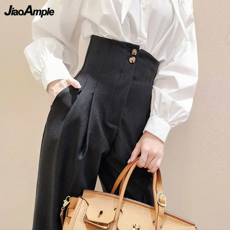 

Korean Women's High Waist Suit Ankle-Length Pants 2022 Spring New Office Lady Elegant Black Trousers Fashion Slim Work Clothing