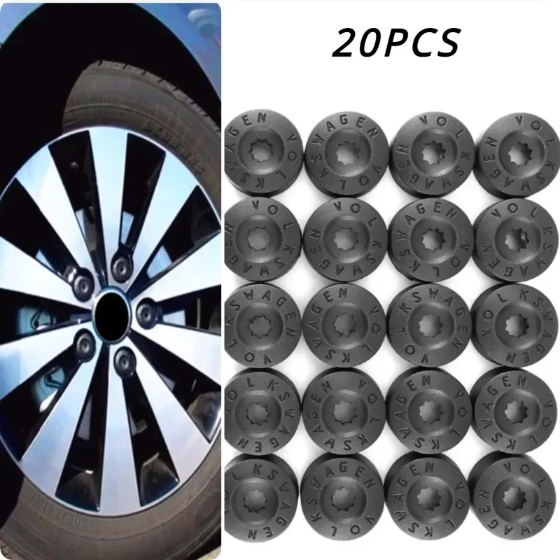 Car Wheel Cover Hub Nut Bolt Covers Cap 17mm 20Pcs For Volkswagen VW Golf MK4