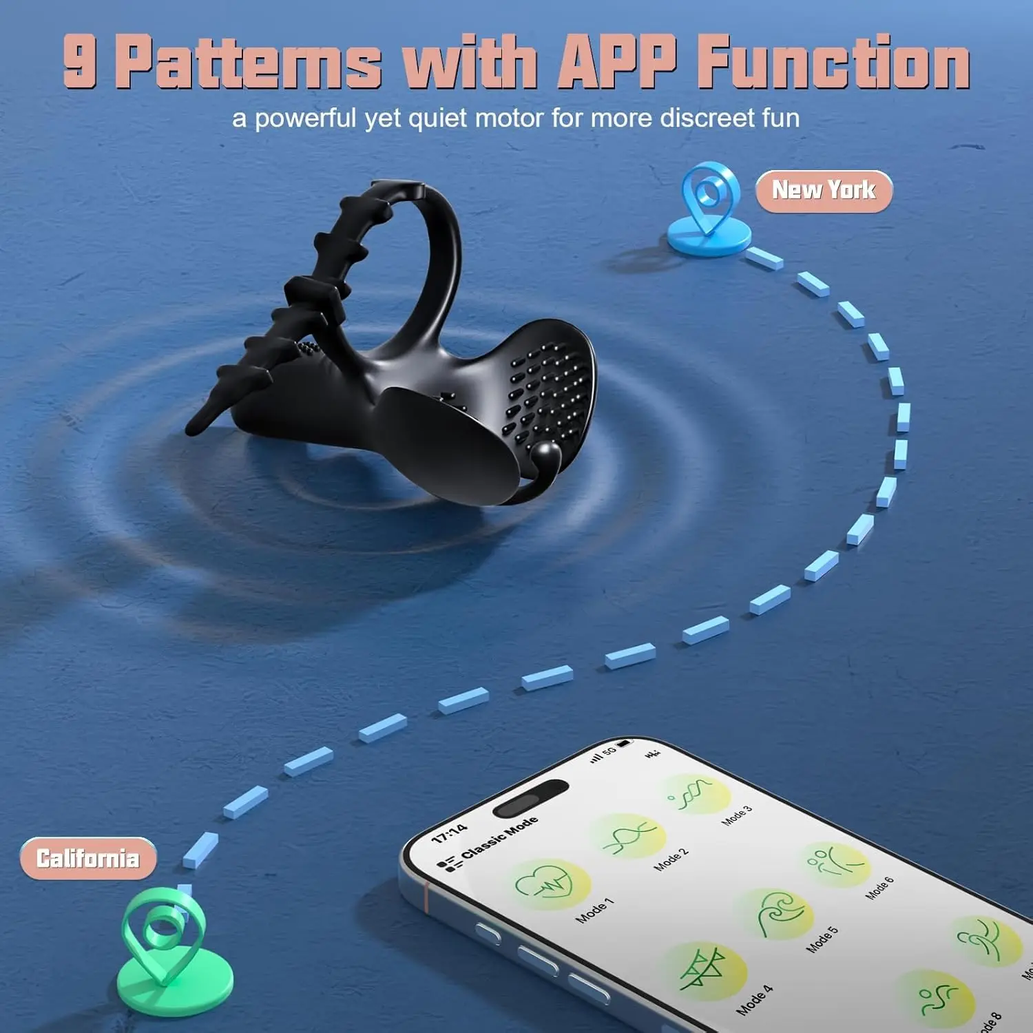 APP Control Vibrating Penis Ring Cock Ring for Men Delay Ejaculation Adjustable Cockring Couple Vibartor Sex Toys for Men 2