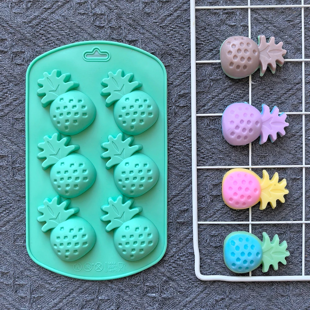 1Pc 6-Hole Pineapple-Shaped Silicone Mold – DIY Cookie, Chocolate, Candy, Fondant, Cake... - SKU PSSM1543 - UGI Packaging