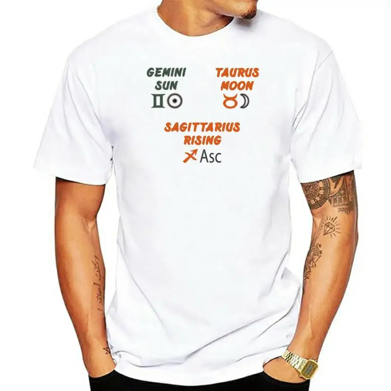 Maglietta Da Uomo Gemini Sun Taurus Moon Sagittario Rising T-Shirt Da Donna