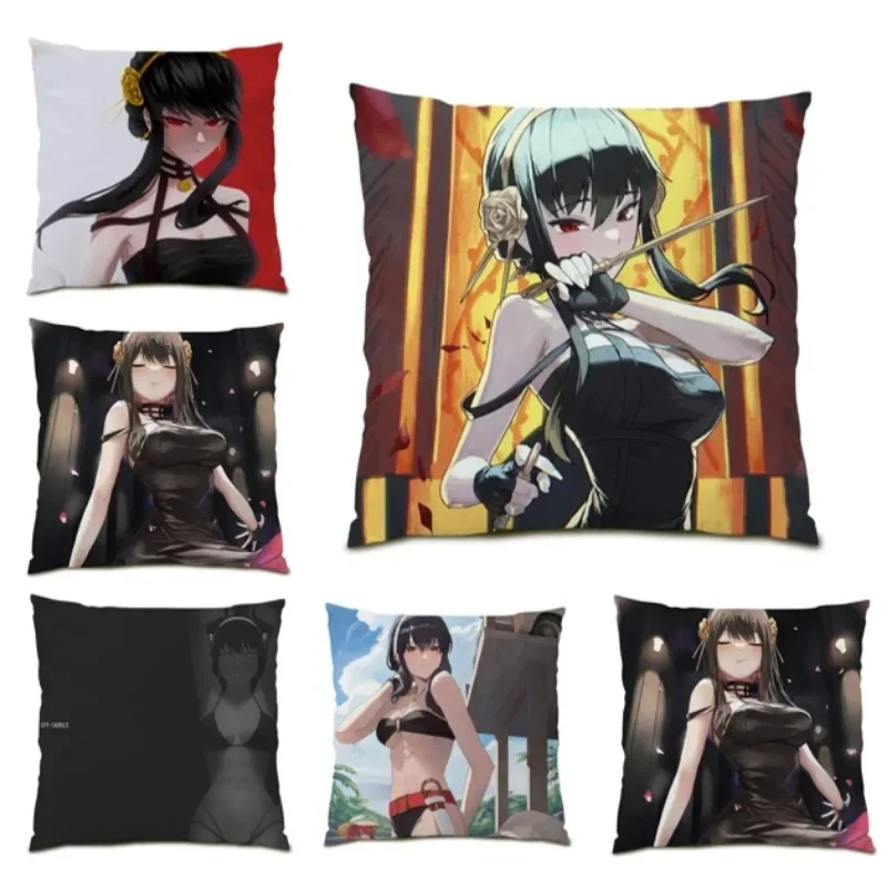 

Yor Forger Anime Girl Pillow Case SPYxFAMILY Cushion Cover Cartoon Character Pillow Cover Kids Room Home Decor DE1632