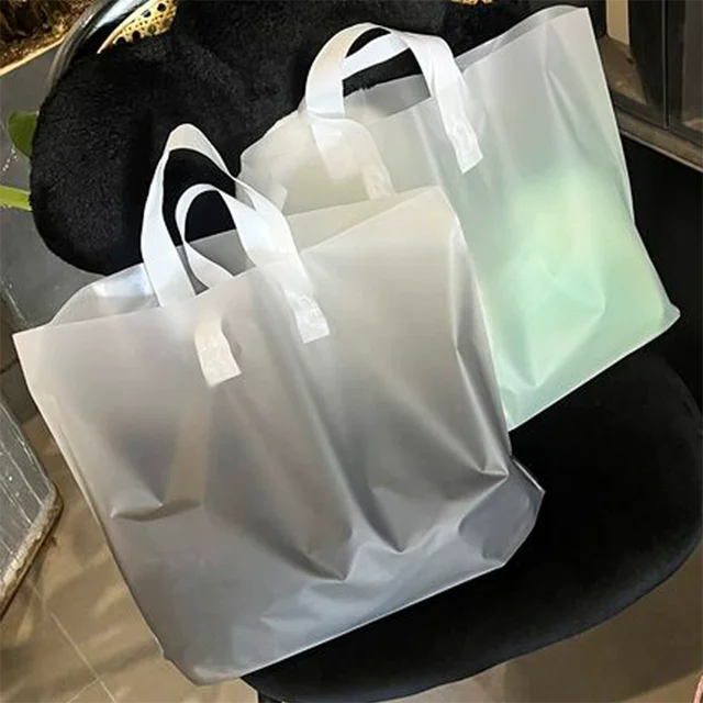 50 Fashion Gradient Matte Bag Clothing Shopping Tote Bags Clothing Storage Packaging Bags with Printed Logo 2