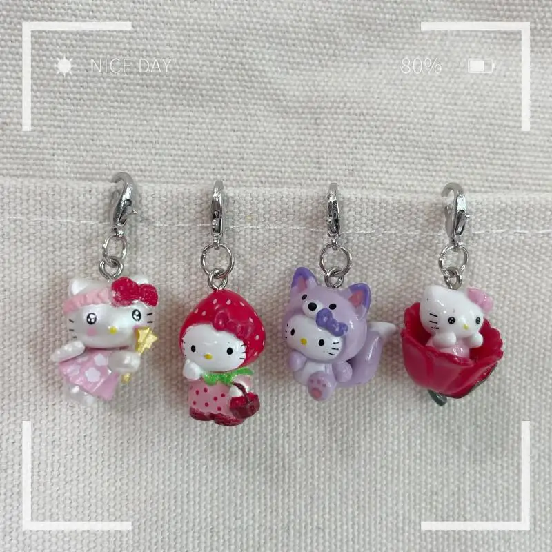 

Брелок Hellokittys Series с застежкой из полимерного материала с твердым сердечником аниме подвеска экшн-Фигурки игрушки для детей подарок