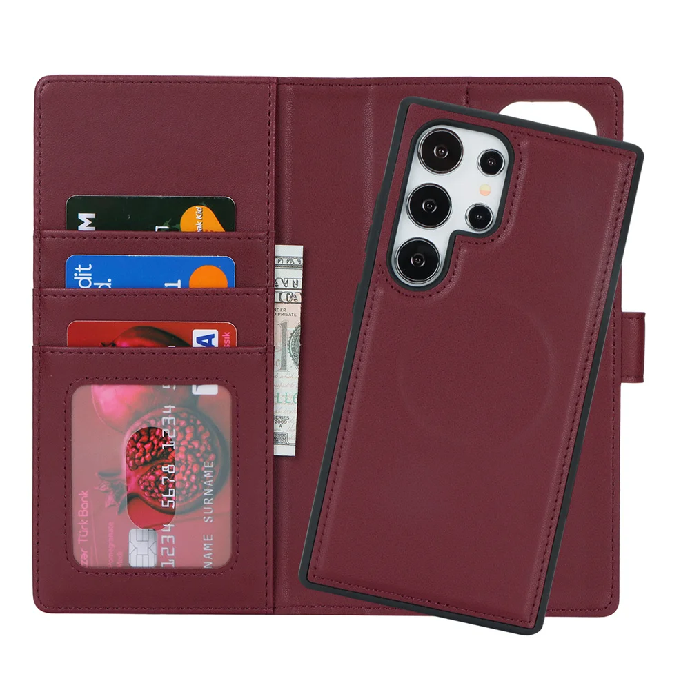 Easewave Luxury 2-in-1 Detachable Magsafe Wallet Case with Wireless Charging & Magnetic Flip Cover