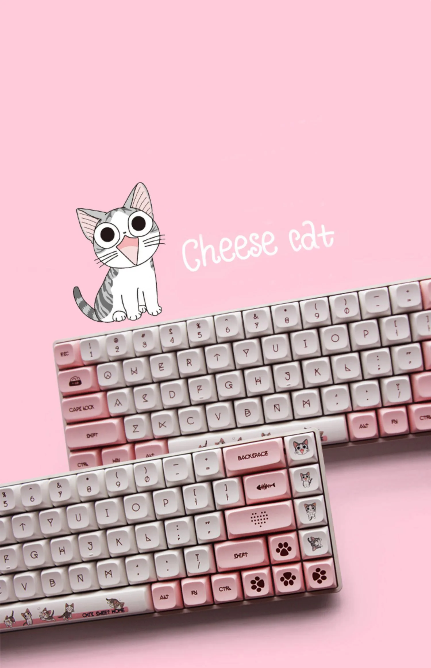 Cheese Cat XDA Perfil Keycap, Teclado Gaming