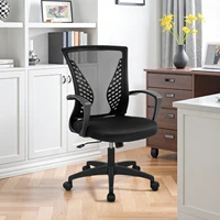 Office Chair Mesh Chair Ergonomic Computer Desk Chair Mid Back Swivel Lumbar Support with Armrest - Image 2