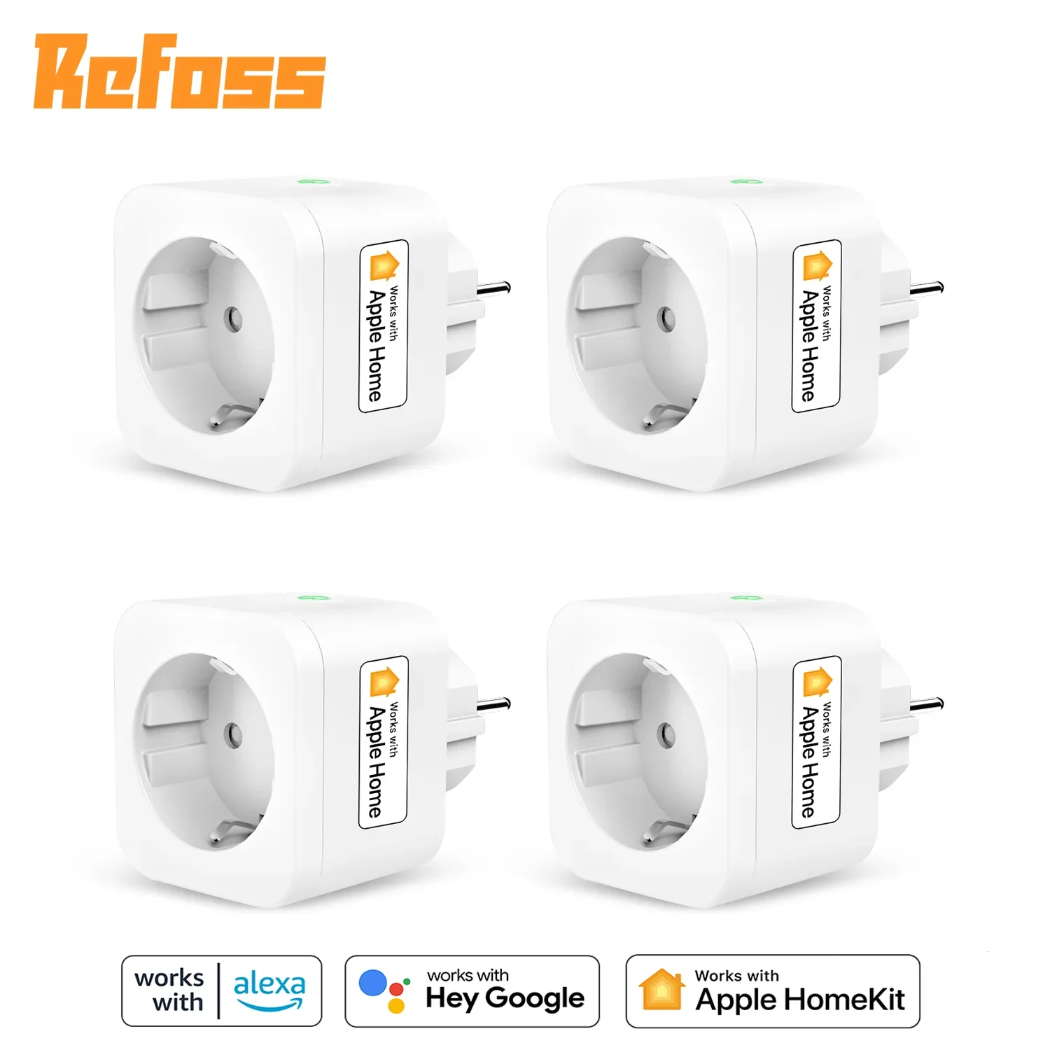 Refoss 16A HomeKit Smart EU Plug, WiFi Socket, Power Monitoring, Voice Control, Support Alexa, Google Assistant